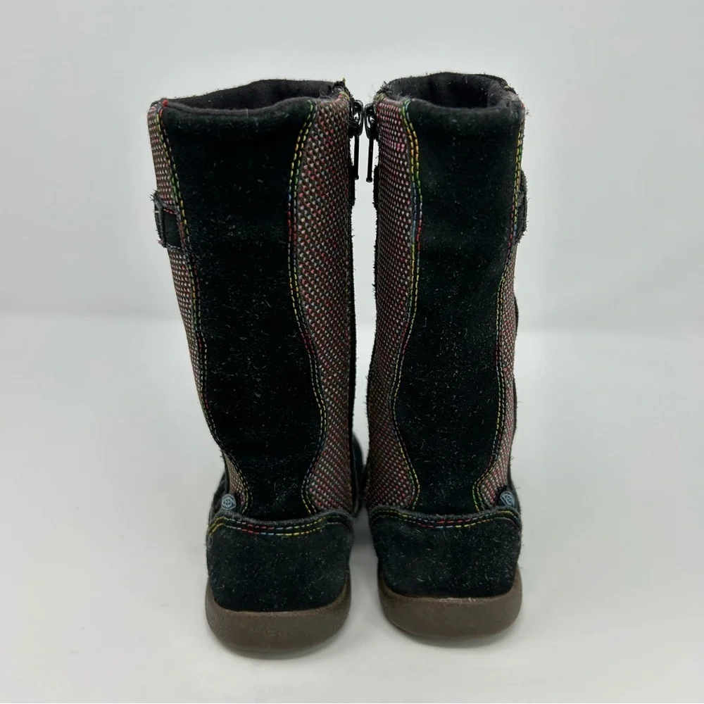 KEEN Punky High Tall Boots Girls US 8 EU 24 Black Multicolor Stitching